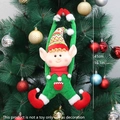 Decorazione natalizia elfo con cappello a strisce e misura dell'altezza di 41 cm - Verde