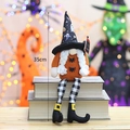 Gnomo di Halloween da 35cm con cappello da mago nero e decorazione corpo arancione - Stile Arancione (HX-2251B)