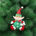 Folletto di Natale da 25cm con cappello di paillettes rosse e corpo a quadri verdi - Stile Elfo Tondo con Cappello di Paillettes Rosse (QD24B622A)