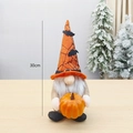 30cm Halloween gnome plush with bat hat and pumpkin decoration in orange and white - Orange Hat (HX-2250B)