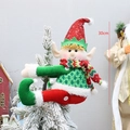 30cm Christmas elf doll hanging decoration with red sequins and green outfit - Red Sequin Hat Climbing Elf Style (QD24B620A)