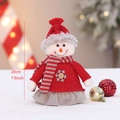 Stehende 20cm Weihnachts-Schneemann Puppe mit rotem Strickpullover und Streifenschal - Mini Stehender Schneemann Stil (T1231534B)
