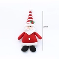 Plush 30cm Santa Claus hanging ornament with red striped hat and white beard - Knitted Striped Santa Claus (MY24120A)