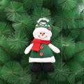 Cute 25cm snowman plush pendant with green knitted hat and red scarf for Christmas - Knitted Green Sweater Snowman (MY24120B)