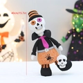 Skelett Plüschpuppe mit gestreiftem Hut und Spinnenhose, Halloween Deko, 40 cm Höhe - Langbeiniges Skelett (YH249904B)
