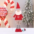 Ausziehbare Weihnachts-Nikolauspuppe mit roter Strickmütze und Herzknopf, 58cm hoch - Kleiner Teleskop-Weihnachtsmann Stil (T1231536A)