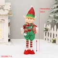 Ausziehbare Weihnachts-Elfenpuppe in Rot und Grün, verstellbar bis auf 60 cm Gesamthöhe - Ausziehbarer Beinjungenstil (QD24B617A)