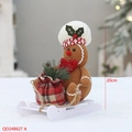 Omino di pan di zenzero chef su slitta bianca, decorazione natalizia da 20 cm - Stile Slitta Chef Seduto (QD24B627 A)