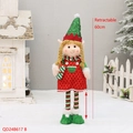 Weihnachtselfe mit gepunktetem Kleid und Paillettenmütze, höhenverstellbar bis 60cm - Ausziehbarer Beinmädchenstil (QD24B617B)