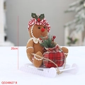 Omino di pan di zenzero da 20cm su slitta con sacchetto regalo a quadri rossi natalizio - Stile Slitta Donna Seduta (QD24B627 B)