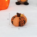 Halloween oranje stoffen pompoen met zwart kantpatroon en vilten steel decoratie - Spinnenweb Patroon (T1230118) / 4 Inch
