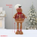 Plush Christmas gingerbread man doll in red vest with retractable legs, 48cm height - Retractable Leg Medium Chef (QD24B625 A)
