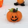 Halloween stoffen pompoen decoratie met lachend gezicht, afmeting 13x10cm - Glimlach Gezichtspatroon (T1230130) / 5 Inch
