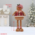 Standing gingerbread doll in red plaid dress with retractable legs for Christmas decor - Retractable Leg Medium Woman (QD24B625 B)