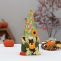 Gnomo autunnale di peluche con cappello di zucca verde e girasole, arredo festivo - Stile Zucca con Trecce (HX-2258B)