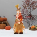 Gnomo autunnale di 33cm con cappello a foglia d'acero e barba per il Ringraziamento - Stile Barba con Strisce di Acero (YH22001A)