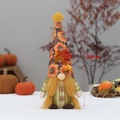 Gnomo di 33cm con cappello a girasole e foglia d'acero per decorazioni autunno - Stile Strisce di Girasole (YH22001B)