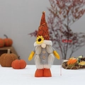 33cm fall gnome plush with orange sunflower hat and long grey beard for harvest decor - Braids Sunflower Style (HX-2256B)