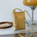Mini borsa per cellulare dorata metallizzata con trama a pieghe e nodo decorativo - Oro