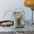 Mini borsa a tracolla argento per cellulare con nodi metallici decorativi e tracolla sottile - Argento