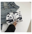 Pochette bianca con coulisse e stampa di paesaggi a inchiostro cinese tradizionale - Nero