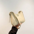 Borsa a secchiello minimalista bianco crema con etichetta FASHION e tracolla regolabile - Tipo standard / Bianco Sporco