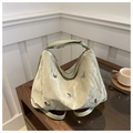 Sac hobo vert clair plissé avec papillons métalliques et poignée supérieure élégante - Sans Pendentif / Vert