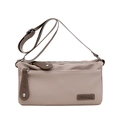 Chic khaki nylon crossbody tote bag with adjustable shoulder strap and brand detail - Khaki