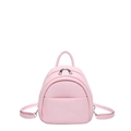 Mochila mini rosa minimalista en cuero PU mate con logo zimai y tirantes dobles - Rosa