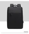 Vista frontale dello zaino business nero minimalista con tasca con cerniera per laptop - Grigio