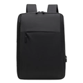 Mochila para portátil de negocios negra con puerto USB para oficina y viajes - Negro
