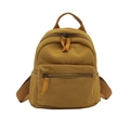 Minimalist ginger yellow nylon mini backpack for travel with spacious compartments - Yellow
