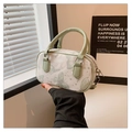 Borsa a bauletto verde chiaro con stampa a farfalla, manico e tracolla rimovibile - Verde