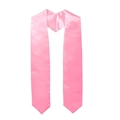 Pink satin graduation stole with elegant V-neck design for ceremony honors - 182cm / Pink