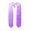 Lavender purple satin graduation stole with V-neck design and pointed ends on white background - 150cm / Purple