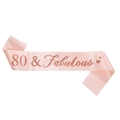 Elegant rose gold 80 & Fabulous satin sash for women's 80th birthday party celebration - 80 Fabulous-Rose Gold