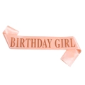 Fascia Birthday Girl in raso oro rosa con scritte glitterate per festa di compleanno - Birthday Girl Scritta Oro Rosa (JD001)