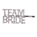 Silberne Team Bride Haarspange mit weißen Strasssteinen für Hochzeits Junggesellenabschiede - Gunmetal-Schwarz