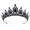 Elegante corona gotica in lega nera con cristalli scintillanti per spose vintage - Zircone Nero