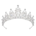 Corona da sposa barocca in argento con cristalli a goccia per matrimoni e feste - Argento