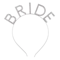 Silberner Brauthaarreif mit funkelnden Strass-Buchstaben BRIDE für Hochzeitsfeiern - FG188 Haarreif Mit Großen Strasssteinen (FG188)