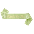Fascia in raso verde menta con scritta Bride to Be dorata e corona per addio al nubilato - Bride to Be (JD087)