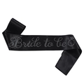 Fascia Bride to be in raso nero con strass argentati e motivo a anello - Taglia unica / Nero (Strass Argento)