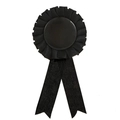 Klassieke zwarte rozetlint badge met elegante geplooide kant voor feestdecoraties - Zwart