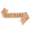 Fascia Hot Mama con glitter oro rosa per festa della mamma e baby shower party - Oro rosa con lettere marroni