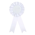 Blanco witte geplooide lint rozet badge met hangende linten voor feest DIY decoratie - Wit