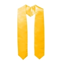 Bright yellow satin graduation stole with V-neck design and pointed ends for ceremony - 182cm / Yellow