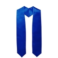 Abschluss-Schärpe aus royalblauem Satin mit glänzendem Finish und klassischem U-Schnitt - Königsblau