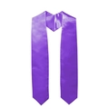 Classic purple 182cm satin graduation stole with V-neck design for ceremony gowns - 182cm / Purple