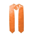 Solid orange graduation stole made of high-quality satin for graduation ceremony honors - Orange